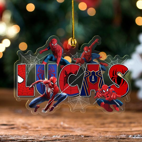Discover Personalized Spiderman Ornament, Custom Name Spidey Christmas Ornament