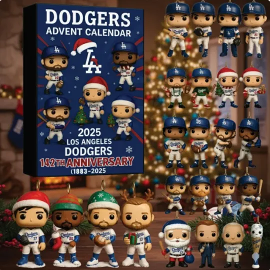 142nd Anniversary 2025 Advent Calendar 2D Dodgers Gift For Christmas