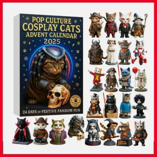 Discover 2025 Pop Culture Cosplay Cats Advent Calendar Acrylic 2D Flat Pendant Countdown