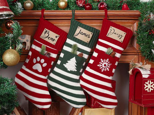 Discover Personalized Christmas Stockings, Personalized Pet Paw stockings, Family Christmas Stockings, Dog Paw Stockings, Cat Stocking,Christmas Gift