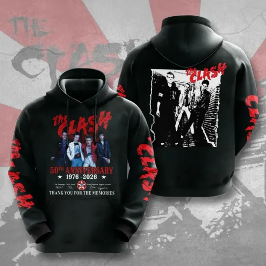 Discover The Clash 50th Anniversary 1976-2026 3D Hoodie