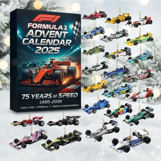 Discover Formulaaa Race Car Acrylic Advent Calendar Speed Christmas Tree Hanging Decor