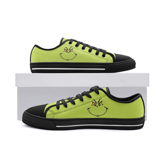 Discover The funny character Christmas Green Unisex Low Top Canvas Shoes