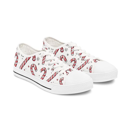 Discover Women's Low Top Sneakers, Candy cane, Christmas