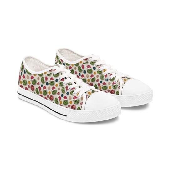 Discover funny character Floral Pattern Women's Low Top Sneakers