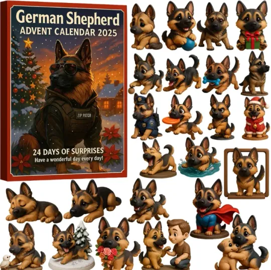 Discover German Shepherd 2D Advent Calendar 2025 Gift For Christmas