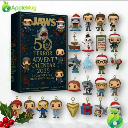 Discover Jaws 50 Years Of Terror 2D Advent Calendar 2025 Gift For Christmas