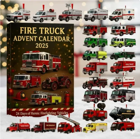 Discover Fire Truck 2D Advent Calendar 2025 Limited Edition Die-Cast Vehicles Box