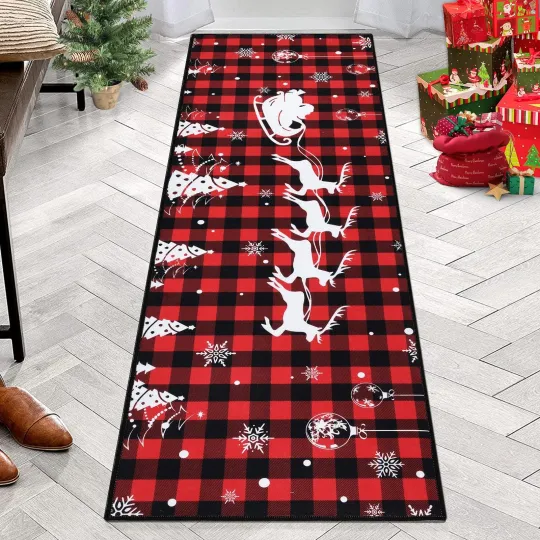 Discover Bsmathom Christmas Runner Rug for Hallways 2x6, Non-Slip and Washable Winter