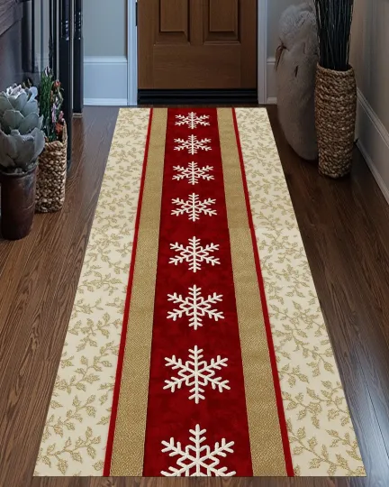 Snowflake Christmas Runner Rug,
