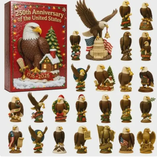 Discover USA 250th Anniversary 2D Advent Calendar 2025, Patriotic American Eagle Gift