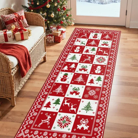 Christmas Runner Rug, Hallway and Kitchen Rug