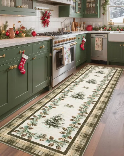 Christmas Checkered Runner Rug
