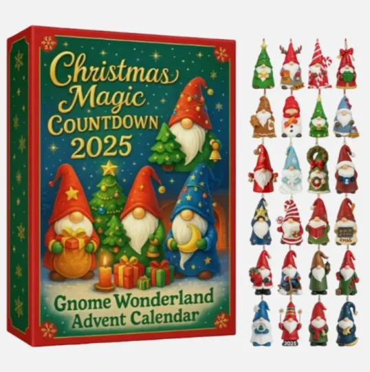 Discover 2025 Gnome Advent Christmas Countdown Calendar 2D Home Decor for Holiday