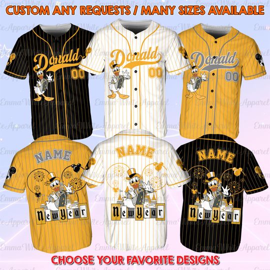 Discover Mickey And Friends Donald New Year Eve Jersey, Disney Donald New Year Party Shirt, Happy New Year Eve Shirt, Disneyland Trip Gift Shirt