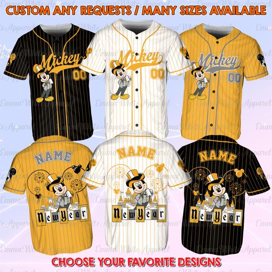 Discover Mickey And Friends Mickey New Year Eve Jersey, Disney Mickey New Year Party Shirt, Happy New Year Eve Shirt, Disneyland Trip Gift Shirt