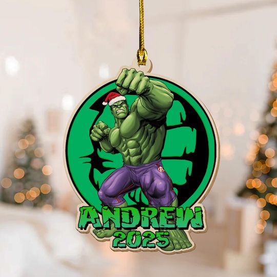 Personalized Hulk Christmas Ornament, Customized 2025 Christmas Tree Decor