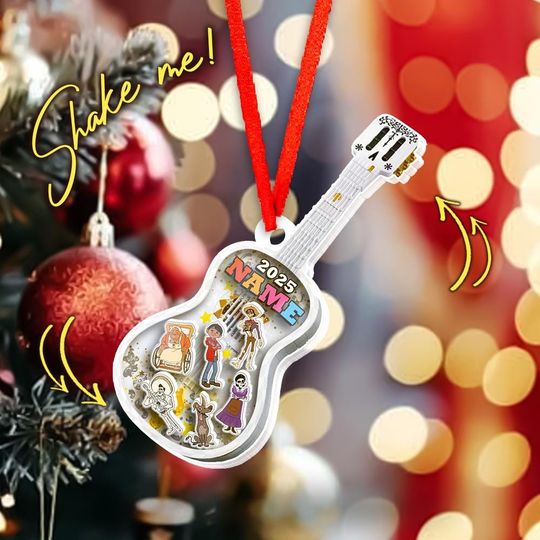 Discover Personalized Disney Coco Shaker Ornament, Custom Name Coco Ornament, Disney Coco Group Characters Christmas Ornament, Coco Name Gift NGW318