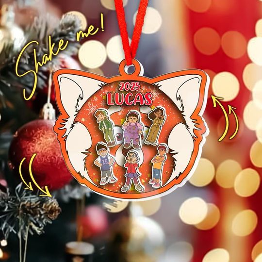 Discover Custom Turning Red Shaker Ornament, Disney Turning Red Christmas Gift, Red Panda Christmas Tree Decor, Family Gift, Mei Lee Keepsake NGW319