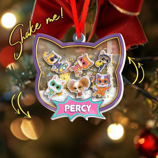 Discover Personalized Disney SuperKitties Christmas Shaker Ornaments, Disney Junior Cats Ginny Sparks Buddy Bitsy Shaker Ornament,Family Decor D2NI02