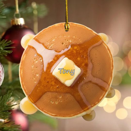 Discover Funny Pancake Ornament, Breakfast Food Christmas Decor, Foodie or Stoner Gift, Ornament Exchange or Secret Santa Stocking Stuffer G5PE10