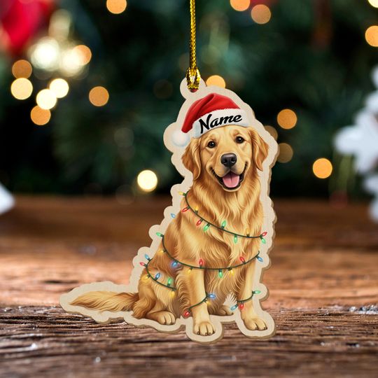 Discover Personalized Golden Retriever Christmas Ornament, Custom Name Dog Ornament, Pet Lover Gift, Family Keepsake 2025 JCTL04