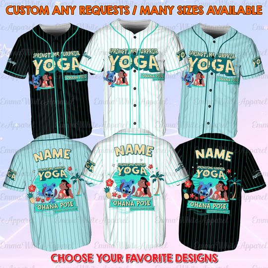 Discover Lilo Stitch Ohana Run Spring Time Baseball Jersey, Disney Lilo And Stitch Shirt, runDisney 2026 Lilo Stitch Shirt, Disney Race Weekend Shirt