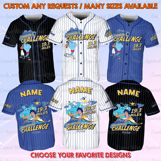 Discover Aladdin Genie runDisney Jersey, Disney Aladdin Genie 19.3 Mile Shirt, runDisney 2026 Aladdin Genie Shirt, Disney Race Weekend Shirt