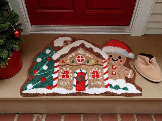Discover Christmas Gingerbread Door Mat for Bathroom and Home Decoration