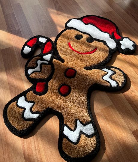 Discover Handmade Gingerbread Man Rug - Christmas Home Decor