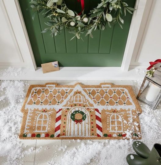 Discover Gingerbread House Doormat, Christmas Welcoming Rug, Soft Non-Slip Washable Entryway Decor