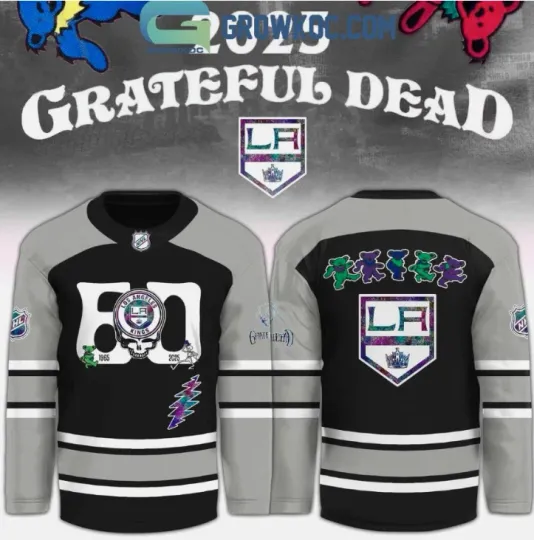 Discover Los Angeles X Grateful Dad 60 Years Hockey Jersey Gift For Christmas