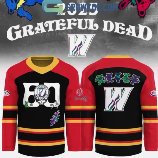 Calgary X Grateful Dead 60 Years 2025 Hockey Jersey Gift For Christmas