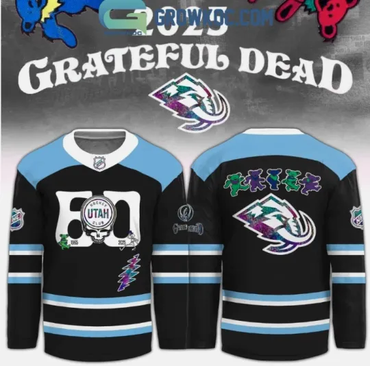 Discover Utah Mammoth X Grateful Dad 60 Years Hockey Jersey Gift For Christmas