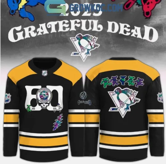 Discover Penguin X Grateful Dad 60 Years Hockey Jersey Gift For Christmas