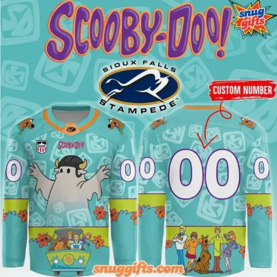 Discover Personalized Sioux Stampede Scooby-Doo Night Hockey Jersey