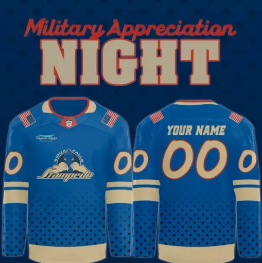 Discover Personalized Siou x Fall Military Night 2025 Hockey Jersey Gift For Christmas