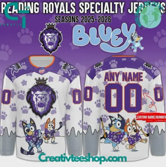 Discover Personalized Reading Royal X BlueyDad Day 2025 Hockey Jersey Gift For Christmas