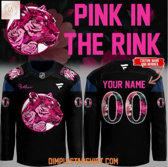 Discover Personalized Florida Panther Pink The Rink Hockey Jersey Gift For Christmas