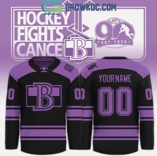 Discover Personalized Belleville X Hockey Fights Cancer 2025 Black Hockey Jersey