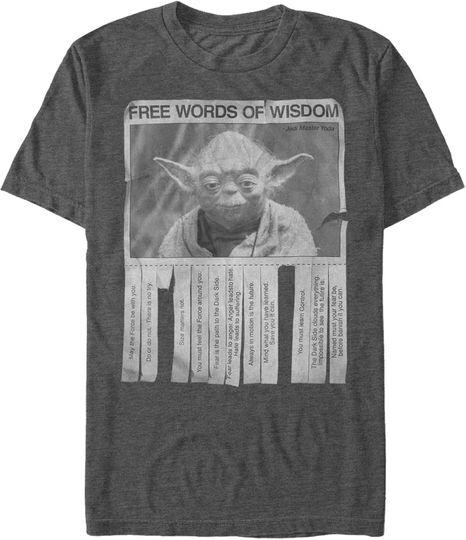 Discover Star Wars Men's Vintage Graphic T-Shirt Words of Wisdom