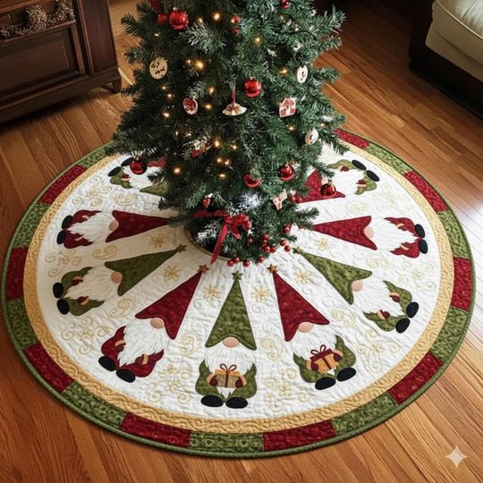 Discover Christmas Gnome Tree Skirt, Red Green Holiday Decor, Nordic Santa Gnome Xmas Tree Skirt, Family Christmas Decoration Gift  Christmas Gnome