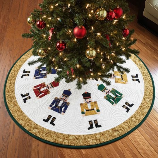Discover Nutcracker Christmas Tree Skirt, Soldier Xmas Decor, Elegant Holiday Tree Skirt, Family Christmas Decoration, Gift for Home  Christmas Skirt