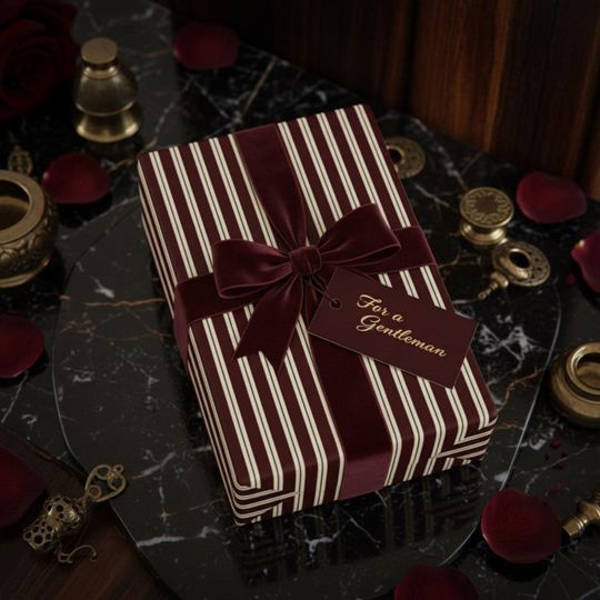 Discover Burgundy Stripe Wrapping Paper Roll Christmas Gift Wrap Elegant Holiday Paper