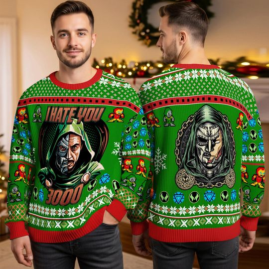 Discover Dr Dooom Ugly Christmas Sweater, Avengers Secret Wars Dr Dooom Shirt, Doctor Dooom Xmas Sweater MCU Fan Gift, Doomsday Avengers Sweatshirt