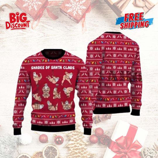 Discover Shades Of Santa Ugly Sweater, Santa Christmas Ugly Sweater, Family Ugly Christmas Sweater, Sweater for Family, Ugly Christmas Sweater