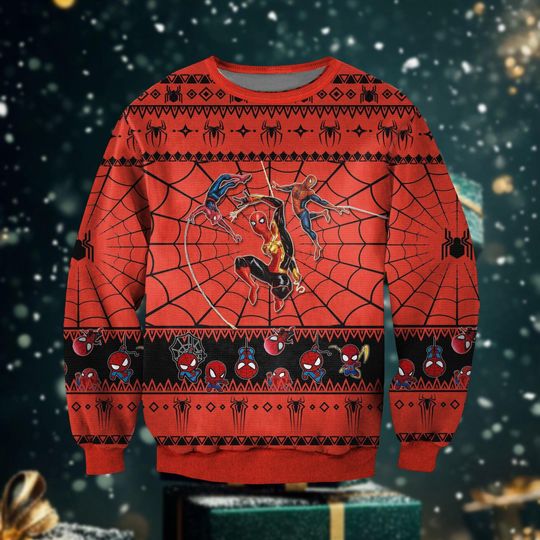Discover Spider-Man Ugly Christmas Sweater, Marvel Holiday Sweater, No Way Home Sweater, Spider-Verse Christmas Sweater for Men
