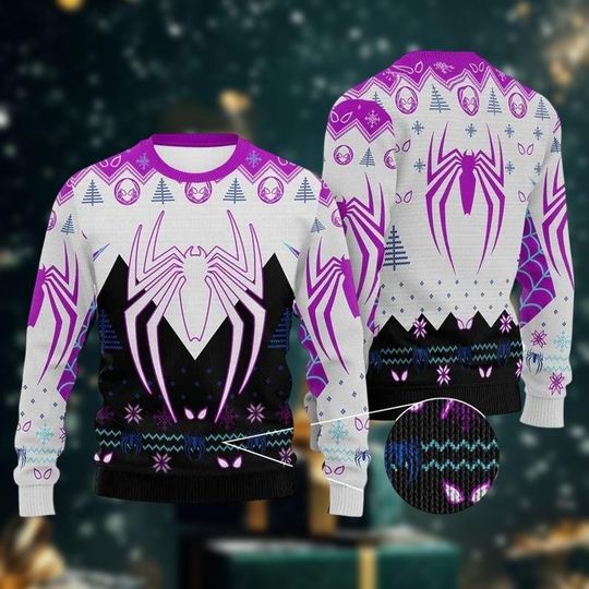 Discover Spider-Man Ugly Christmas Sweater, Marvel Superhero Winter Sweater for Women