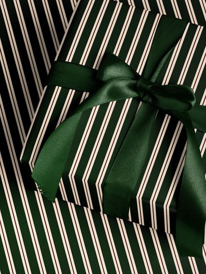 Discover Striped Wrapping Paper Holiday Gift Wrap Green Gift Wrap Elegant Christmas Gift Wrap Vintage Gift Wrap Seasonal Gift Wrap Stripes Green