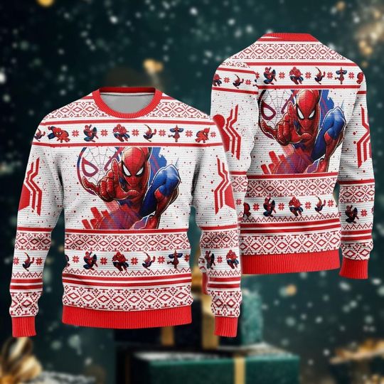 Marvel Spider-Man Ugly Christmas Sweater Men's Holiday Gift
